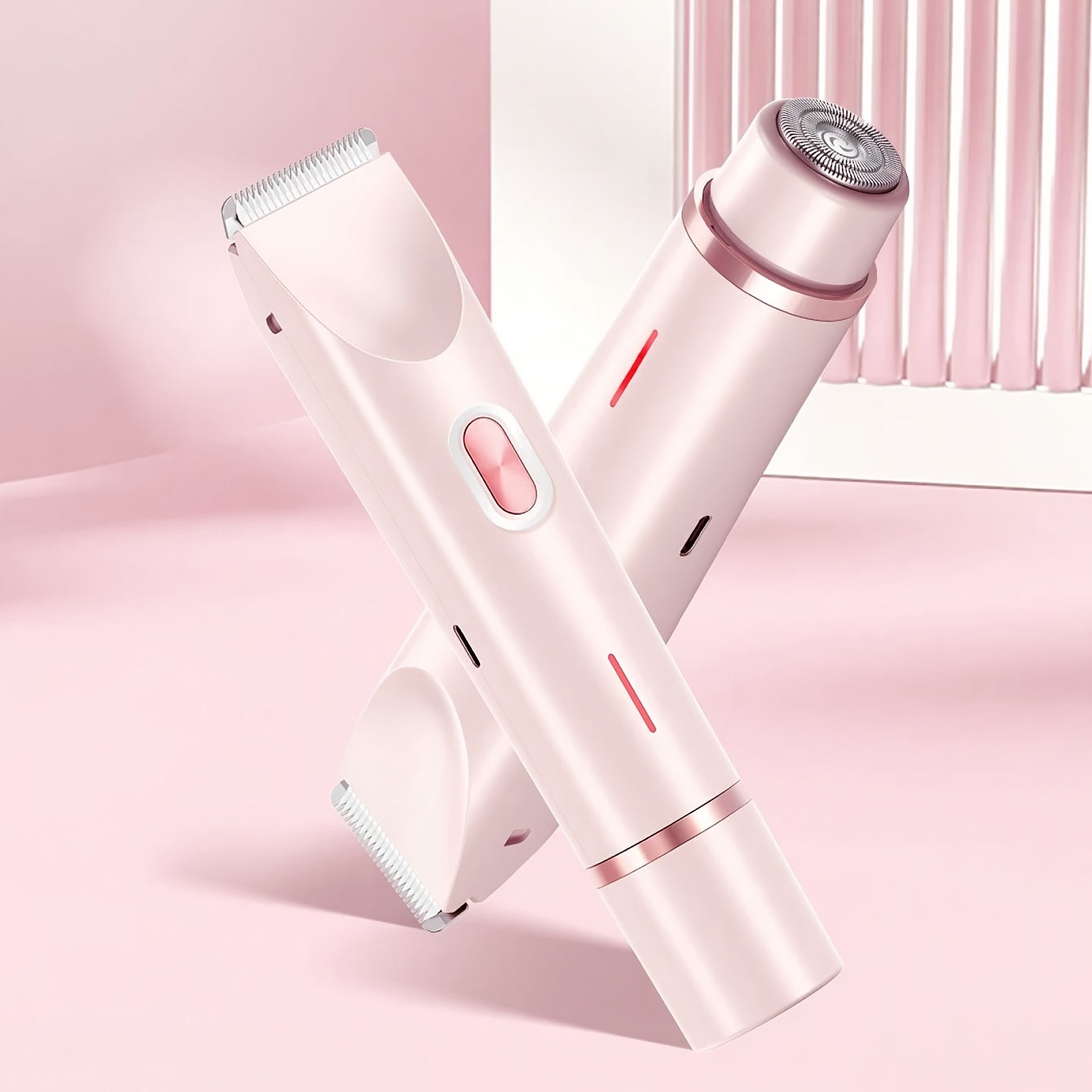 2in 1 Electric Shaver, Dual-Head Hair Removal, Women Bikini Trimmer, Designed for Full Body Hair Removal, USB Charging, Convenient to Carry, Gentle Touch, Electric Hair Trimmer and Razors for Bikini, Armpit, Leg and Body Hair Removal, IPX7