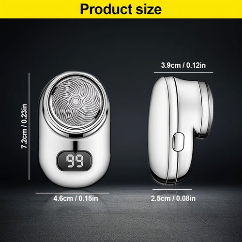1 Mini Men'S Electric Shaver, 2024 Fast Charging with Digital Display Screen, Portable USB Rechargeable Lithium Battery, Powerful Storm Shaver with Mirror, Beard Trimmer, Easy to Clean, Mini Portable Shaver