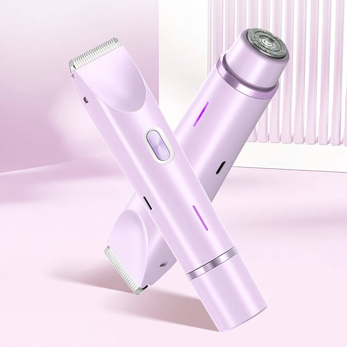 2in 1 Electric Shaver, Dual-Head Hair Removal, Women Bikini Trimmer, Designed for Full Body Hair Removal, USB Charging, Convenient to Carry, Gentle Touch, Electric Hair Trimmer and Razors for Bikini, Armpit, Leg and Body Hair Removal, IPX7