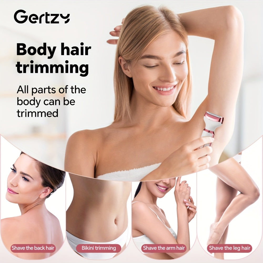 4-in-1 Rechargeable Electric Razor for Women - Face, Nose, Legs, Underarm, Bikini Trimmer - Wet & Dry, Painless Grooming Kit - Portable & Rechargeable, Father'S Day Gift