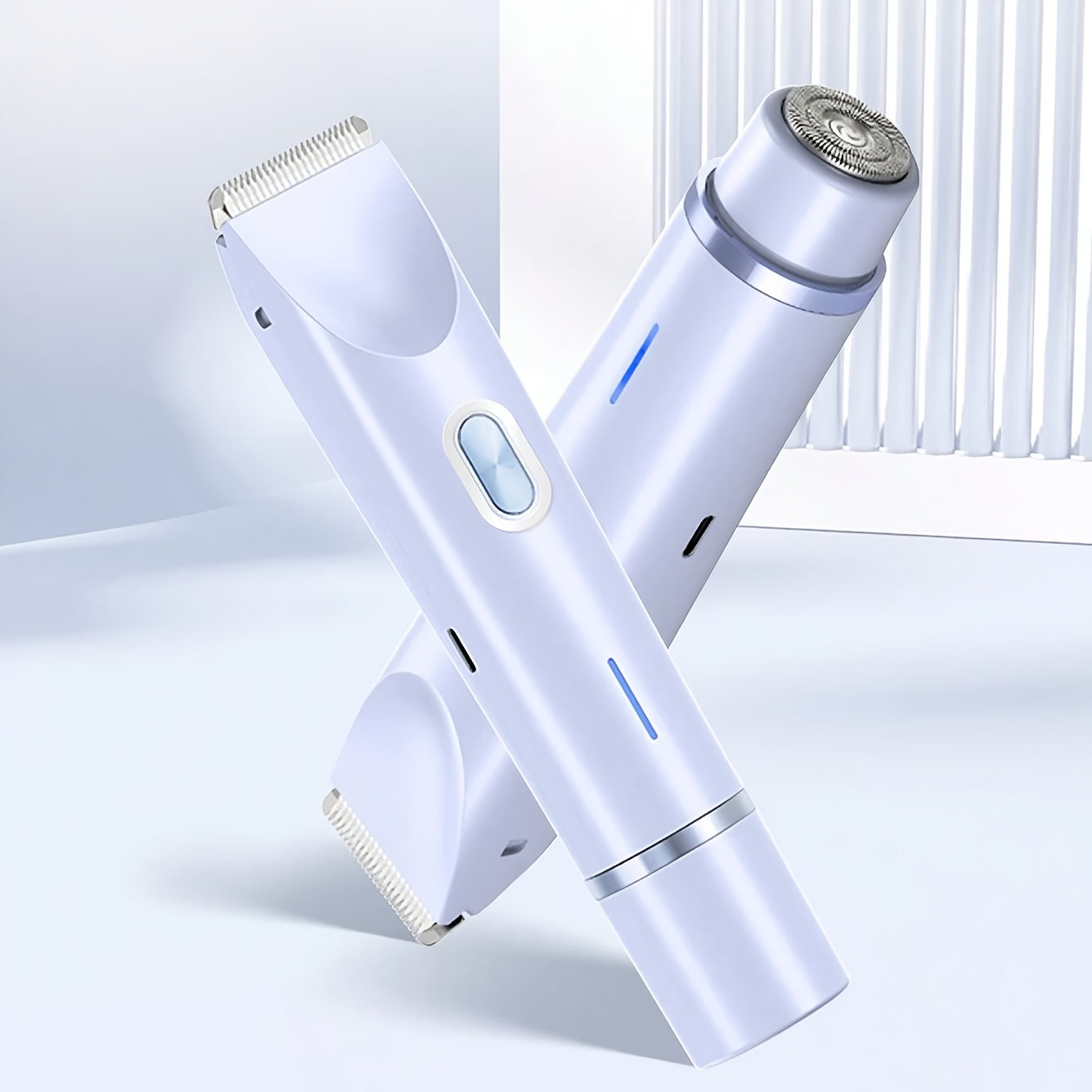 2in 1 Electric Shaver, Dual-Head Hair Removal, Women Bikini Trimmer, Designed for Full Body Hair Removal, USB Charging, Convenient to Carry, Gentle Touch, Electric Hair Trimmer and Razors for Bikini, Armpit, Leg and Body Hair Removal, IPX7