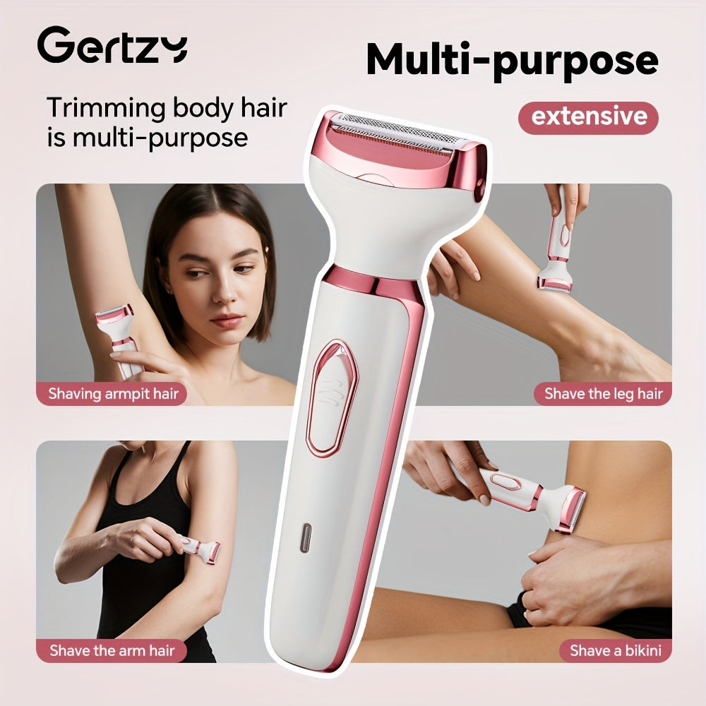 4-in-1 Rechargeable Electric Razor for Women - Face, Nose, Legs, Underarm, Bikini Trimmer - Wet & Dry, Painless Grooming Kit - Portable & Rechargeable, Father'S Day Gift