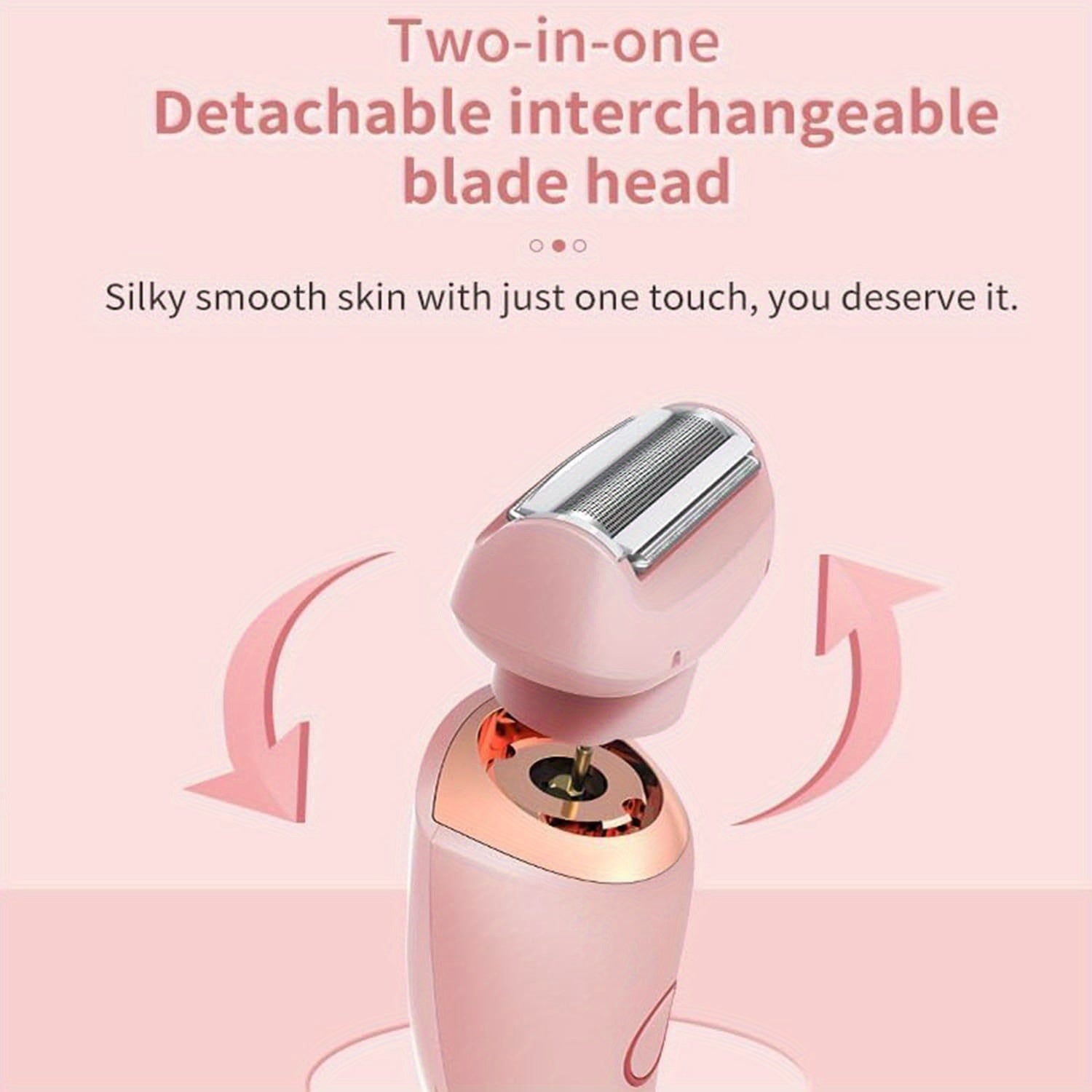 2-in-1 Women'S Electric Trimmer & Razor - Bikini-Specific, Wet/Dry Use, Rechargeable, Fits Body, Arms, Legs & Underarms, Comfortable Grip, USB Charging, Battery, Ergonomic Design for Smooth Shaving, Personal Care Device, Sleek Grooming Tool, Versatile