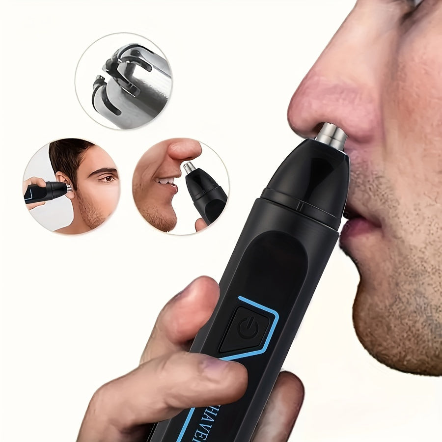 1pc 3-in-1 Multifunctional Electric Nose & Ear Hair Trimmer, Eyebrow Groomer, Rechargeable USB Charging Nose Hair Clipper with 150mAh Battery, ≤36V Operating Voltage, Includes USB-C Cable & Cleaning Brush