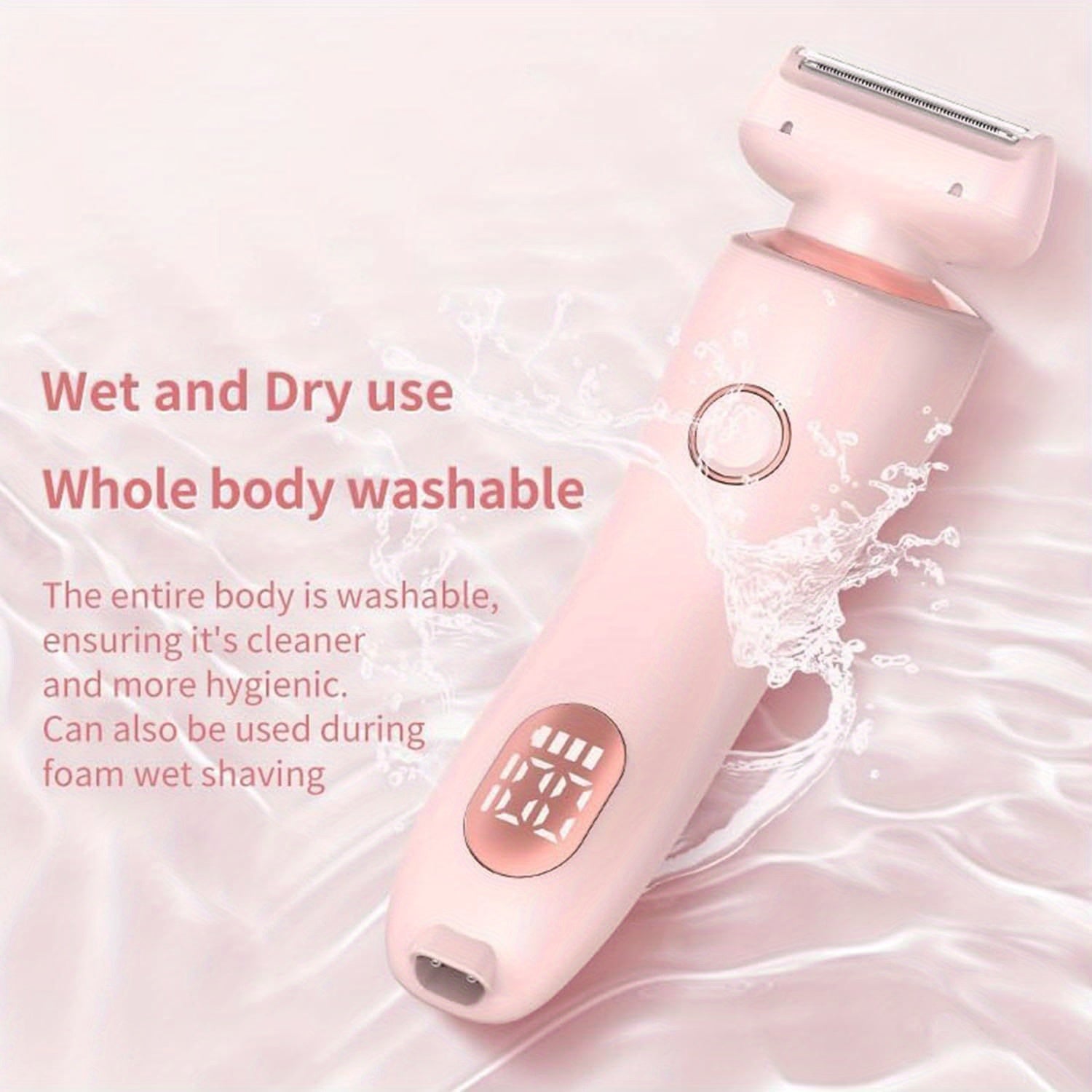 2-in-1 Women'S Electric Trimmer & Razor - Bikini-Specific, Wet/Dry Use, Rechargeable, Fits Body, Arms, Legs & Underarms, Comfortable Grip, USB Charging, Battery, Ergonomic Design for Smooth Shaving, Personal Care Device, Sleek Grooming Tool, Versatile